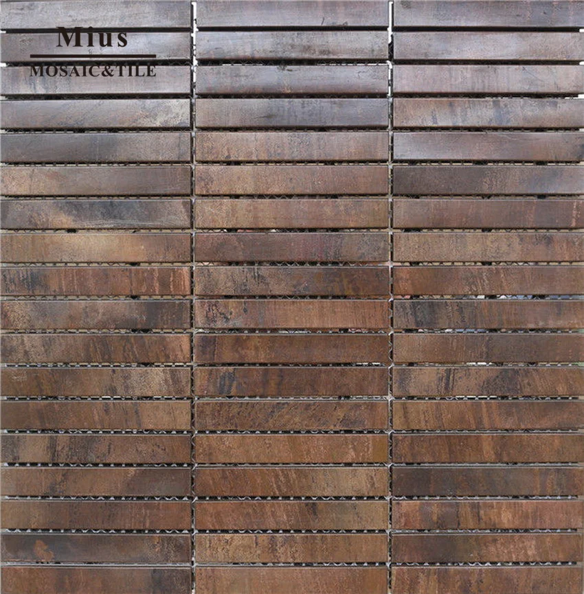 

Strip bronze backsplash tiles