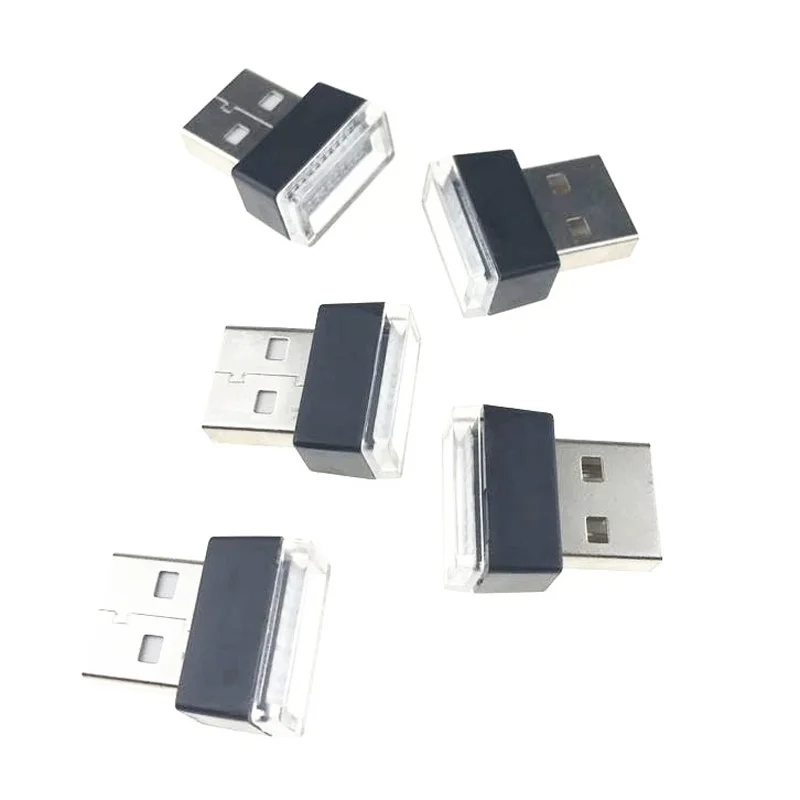 Миниатюрный светодиодный ночник с USB светильник освещения салона автомобиля