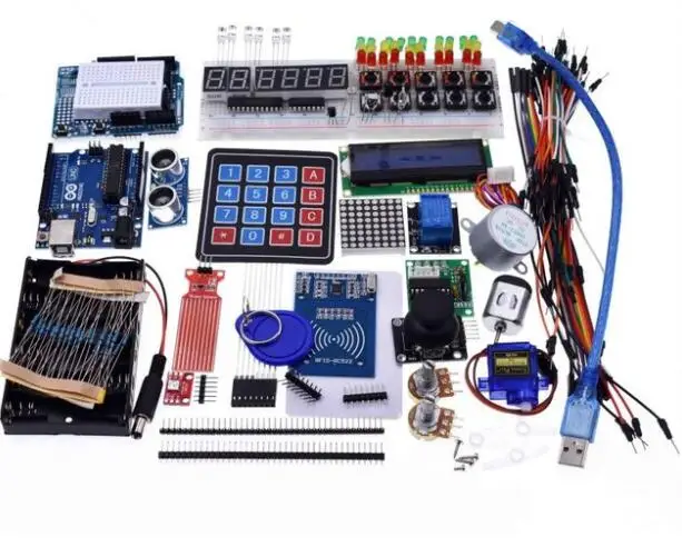 Стартовый комплект для arduino Uno R3 макетная плата и держатель Step Motor / Servo /1602