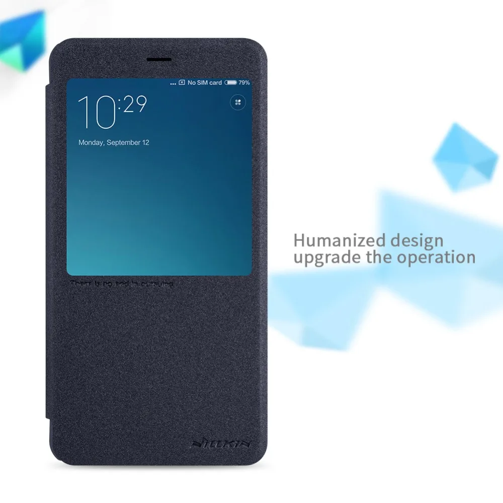 Для Xiaomi Redmi note 4 чехол Nillkin, блестящий кожаный чехол с окошком, с Умной функцией сна, для note 4, 5,5 дюйма