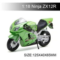 maisto 118 motorcycle models kawasaki ninja zx12r green moto diecast plastic moto miniature race toy for gift collection