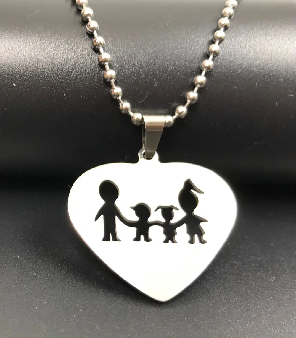 2018 Новое модное ожерелье с кулоном в форме сердца из нержавеющей стали для всей