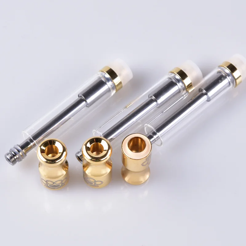 Картриджи CBD Vape ручка резервуар распылитель Pyrex стекло 0 5 мл 1 золотой бутон