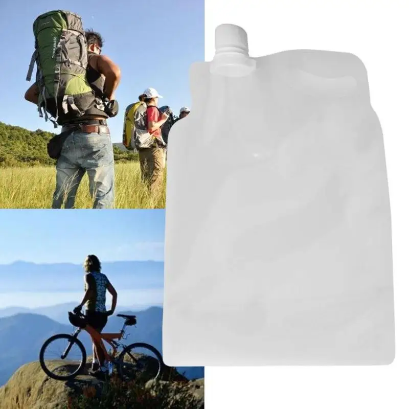 2L прозрачная складная сумка для воды, для кемпинга, пешего туризма, безвкусное безопасное уплотнение, складные питьевые мешки для хранения воды