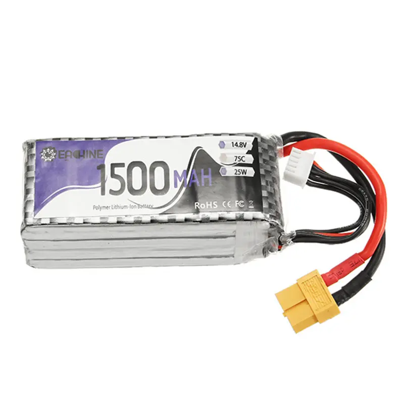 Запасная часть Wizard X220S FPV Racer батарея 75C 14 8 в 1500 мАч Разъем XT60 для радиоуправляемых