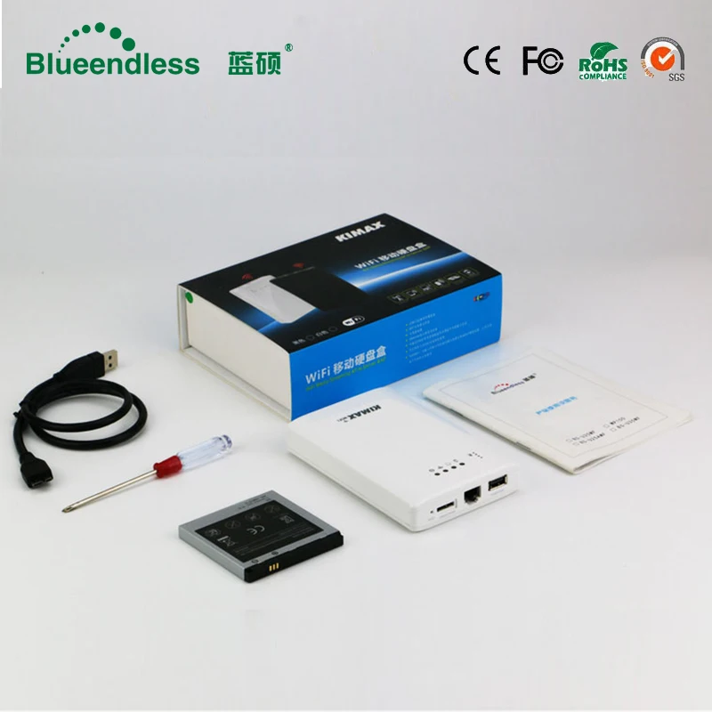 Жесткий диск в комплекте) ноутбук hdd wifi внешний жесткий диск 2 ТБ HDD 2,5 sata usb3.0 беспроводной wifi маршрутизатор 4000mah powerbank