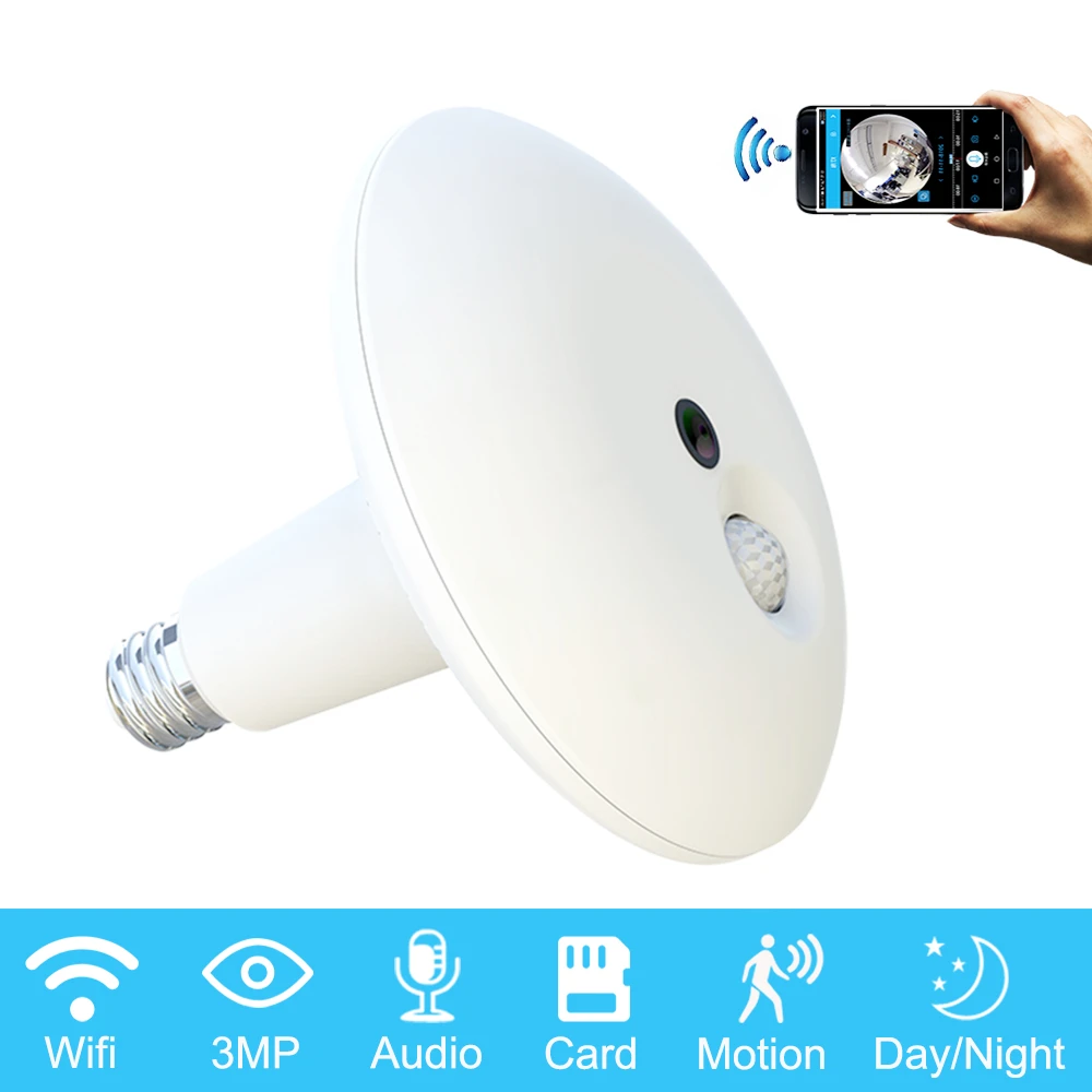 ZILNK 3MP рыбий глаз лампа Wifi камера 360 градусов панорамный светильник HD двухсторонняя аудио Беспроводная камера лампа IP IR 10 м ночное видение
