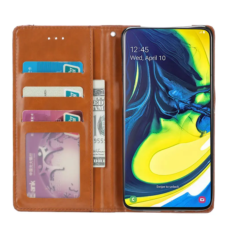 Роскошный кожаный бумажник Etui для Coque samsung A80 Чехол samsung A 80 чехол для телефона флип для samsung Galaxy A80 чехол Galaxy A90 Броня