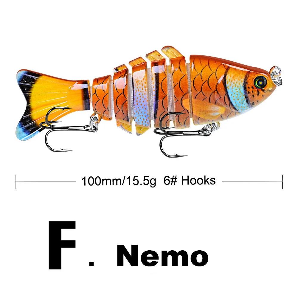 F 10 см 15,5 г swimbait Приманка мульти шарнирная рыба Сегмент Swimbait Crankbait тяжелая приманка медленная Isca искусственные приманки - Цвет: F
