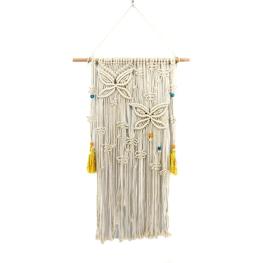 Yellow and beige Тип богемский подвесной Тканый гобелен модный простой Ins мебель подвесной прикроватный настенный Тканый гобелен - Цвет: Yellow and beige