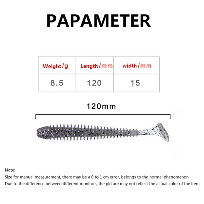 Artificial Bait Jig Mold Hook Box Set T Shape Tail False Worm Soft Lure Fishing Accessories 5 pcs fishing bait + 2 pc hook | Спорт и