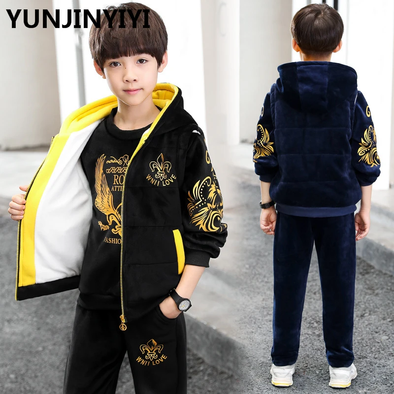 YUNJINYIYI Children's Clothes For The Boy Sports Suit Three-piece autumn and winter Boys kids clothes |