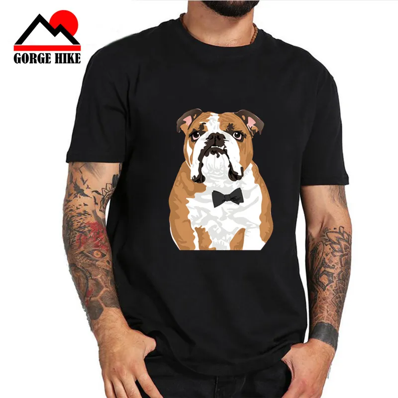 Футболка мужская с круглым вырезом рубашка джентльмена английского бульдога
