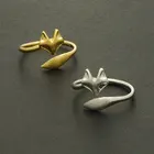 Мультяшные кольца с лисой, регулируемое кольцо на палец с милым животным для женщин, ювелирные изделия, подарок для девочек, бижутерия