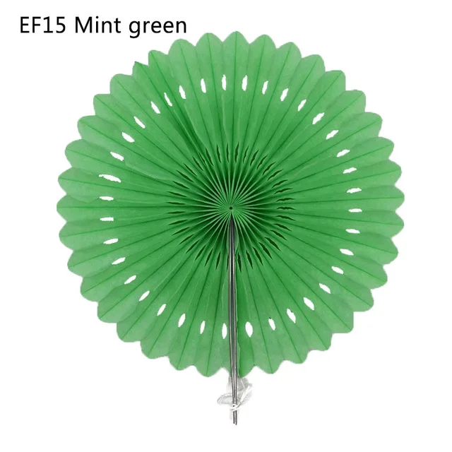 EF15 Mint green 5 шт " 20 см папиросная бумага вырезные бумажные веера Pinwheels Висячие цветочные бумажные поделки для душа Свадьба Вечеринка День рождения фестиваль - Цвет: EF15 Mint green