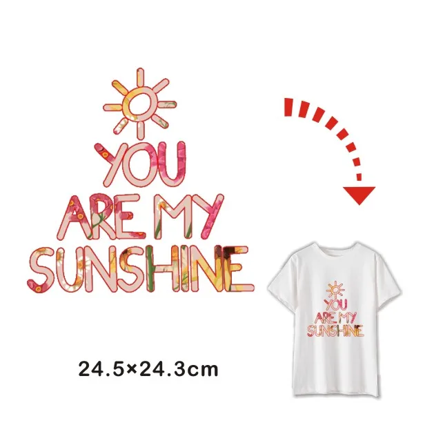 Ты мое солнце Наклейки для леди Костюмы теплообмена hot Пресс гладильная pyrograph
