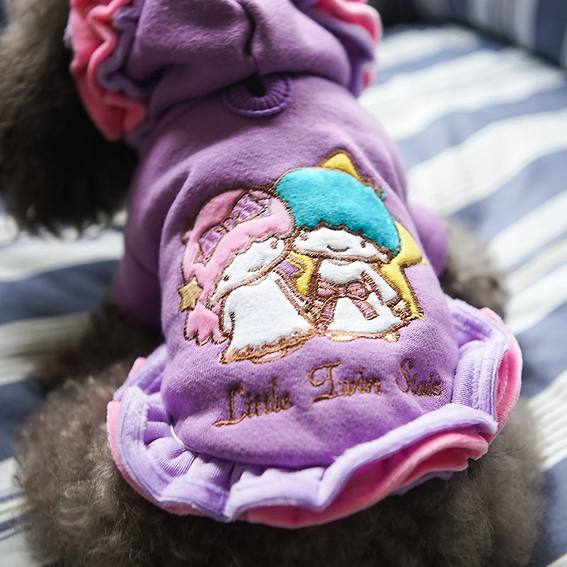 Одежда для щенков розовый фиолетовый милый с цветочным рисунком розничная и