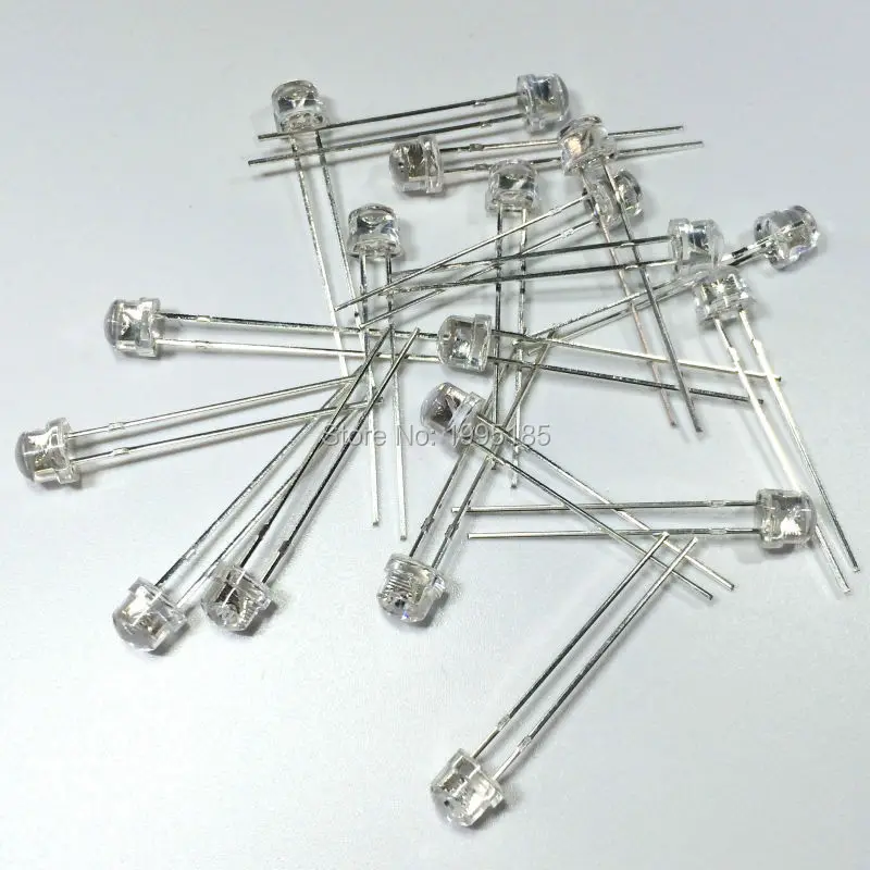 

100pcs 5mm White Hair Grenn Straw Hat Light Emitting Diode Light Beads F5 Green LED Lamp 5 mm Ultra Bright (Clear Lens)