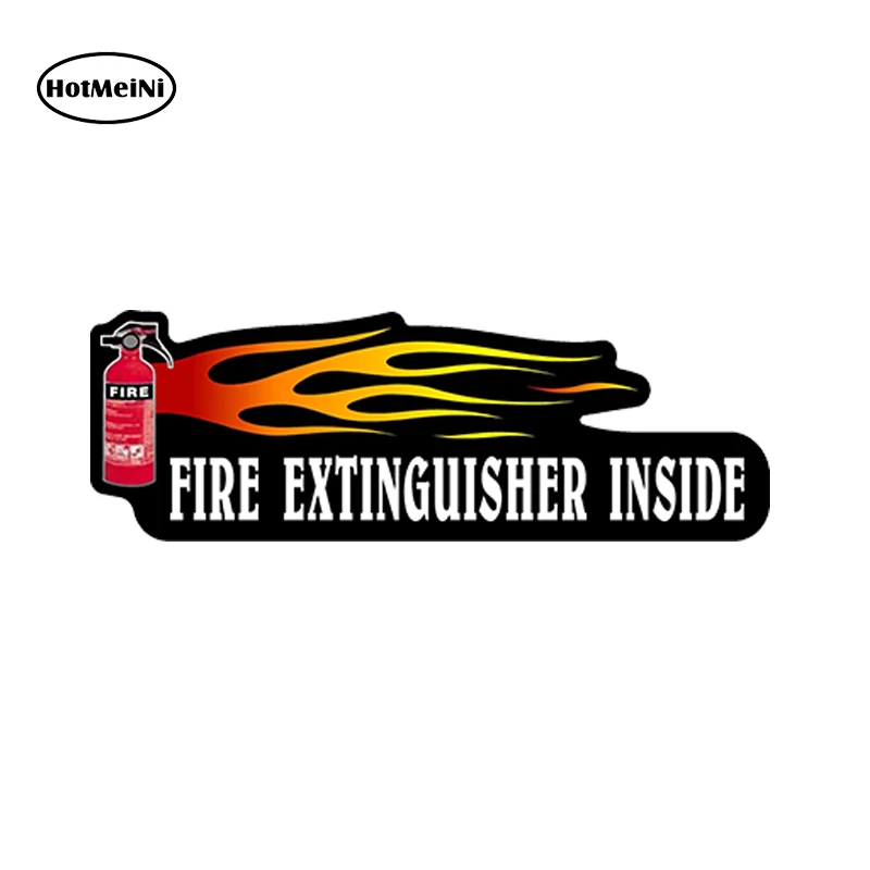 HotMeiNi Car Styling Sticker Fire Extinguisher Inside Decal Semi Truck Flames Black Waterproof Accessories 15x5 cm | Автомобили и