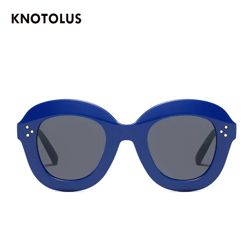 Knotolus ретро заклепки Cateye Солнцезащитные очки Для женщин Брендовая Дизайнерская