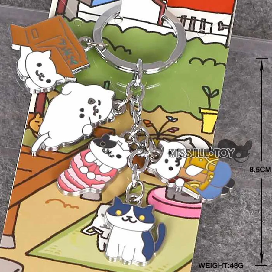 Новый милый брелок для ключей с изображением спящего кота белого кота|figure