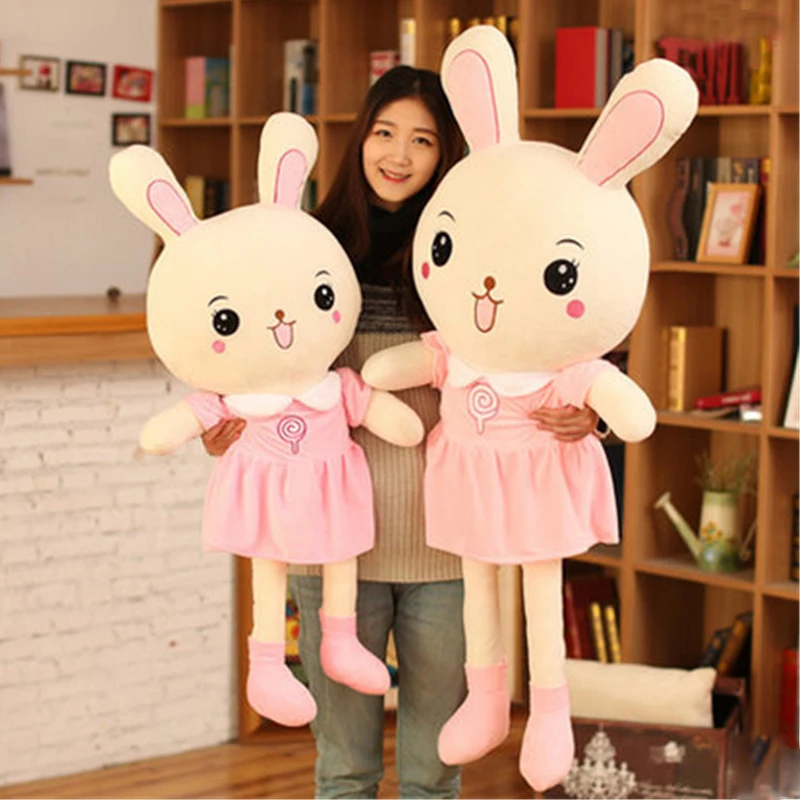 

Fancytrader Huge 150cm Giant Lovely Cartoon PINK Bunny Plush Doll 59inch Big Stuffed Rabbit Toy Pillow Girl Present