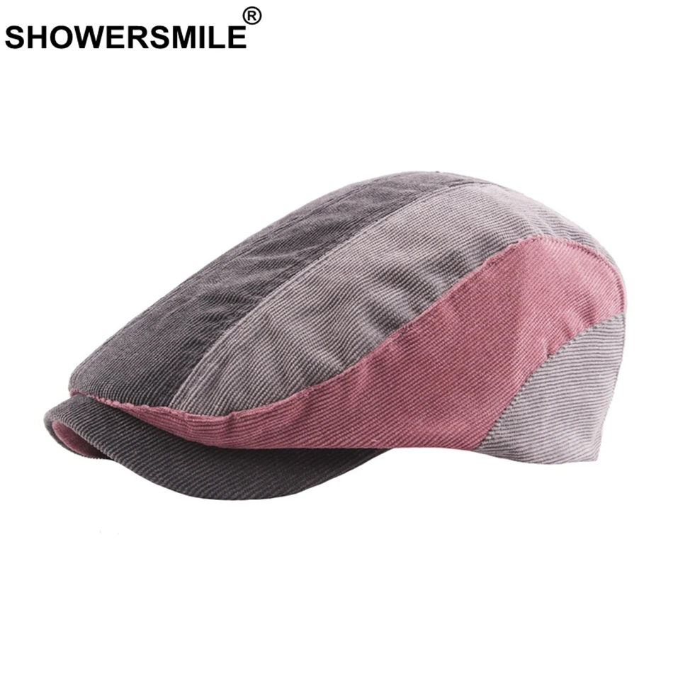 SHOWERSMILE, Лоскутная Кепка, береты, клетчатая плоская кепка s, для женщин, твид, утконоса, плюща, шапки для мужчин, регулируемая зимняя винтажная Кепка