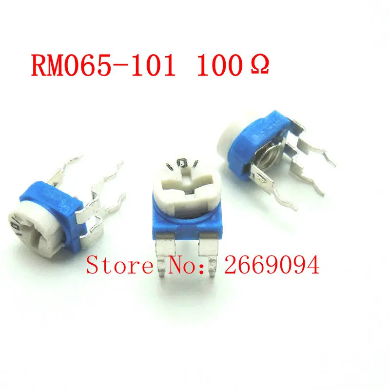 50 шт./лот RM 065 RM065 100ohm 101 100 триммера резисторы с регулируемой регулировкой|resistor