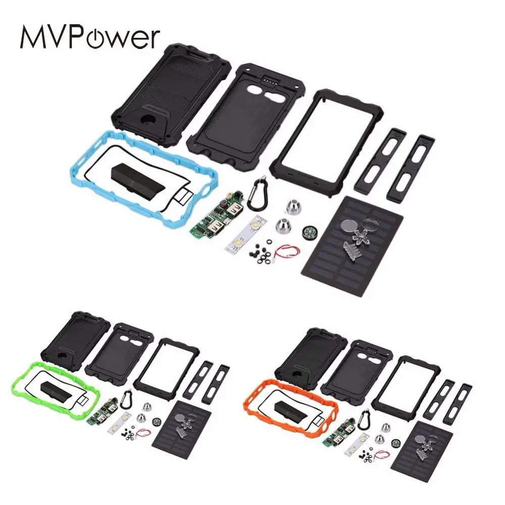 MV power водонепроницаемый светодиодный внешний аккумулятор с двумя USB солнечными