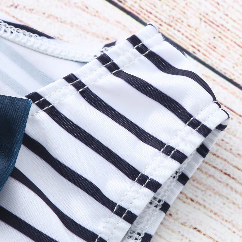 Children Swimwear Summer Toddler Kid Baby Girl Bow Swimsuit Striped Bathing Suit Bikini 2pc Set T9# | Мать и ребенок