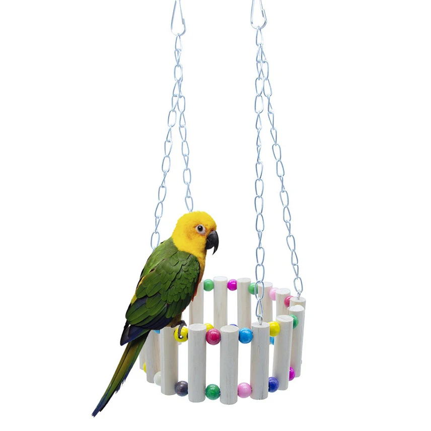 Птица Игрушки для попугай и Cockatiel аксессуары Стенд любовь качели клетке