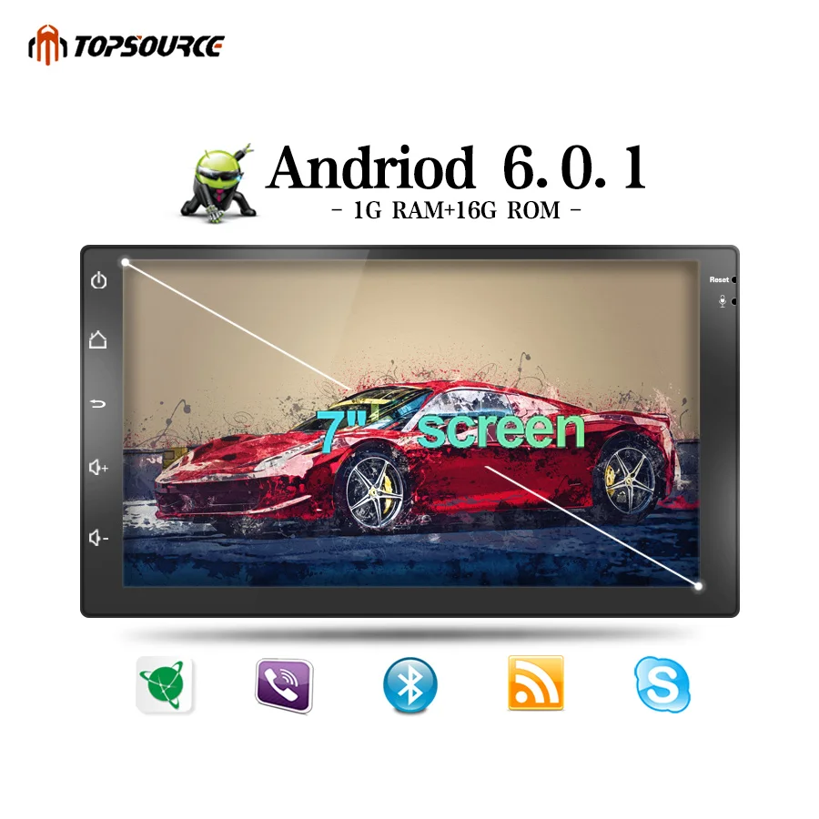 Универсальный Автомобильный мультимедийный плеер TOPSOURCE 7 дюймов 2 Din Android