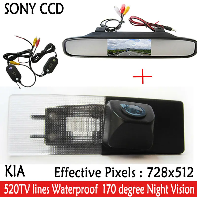 Беспроводные парковочные мониторы CCD светодиодная Автомобильная камера заднего