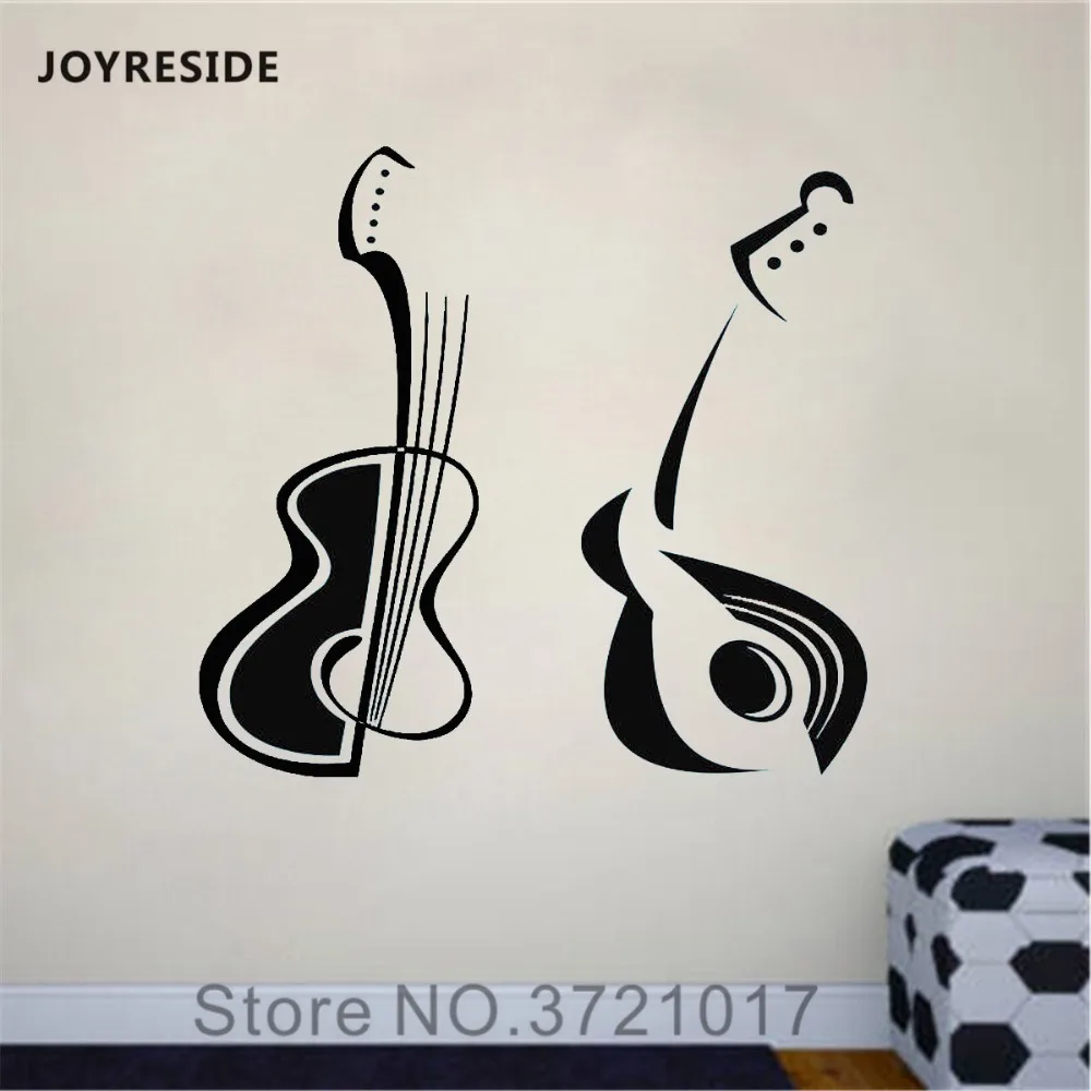 Настенные виниловые наклейки для музыкальных мелодий гитаристов Стикеры