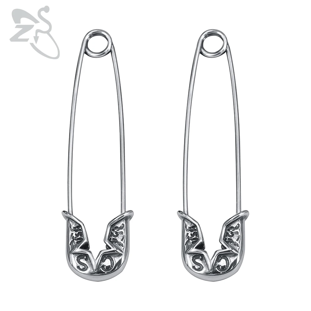 Серьги гвоздики ZS в форме звезды с отверстиями ювелирные украшения стиле панк