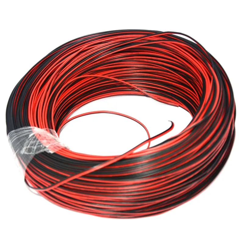 Светодиодный Удлинительный кабель 100 м 2 pin 18AWG 20AWG 22 AWG красный/черный|cable wire|22 awgred