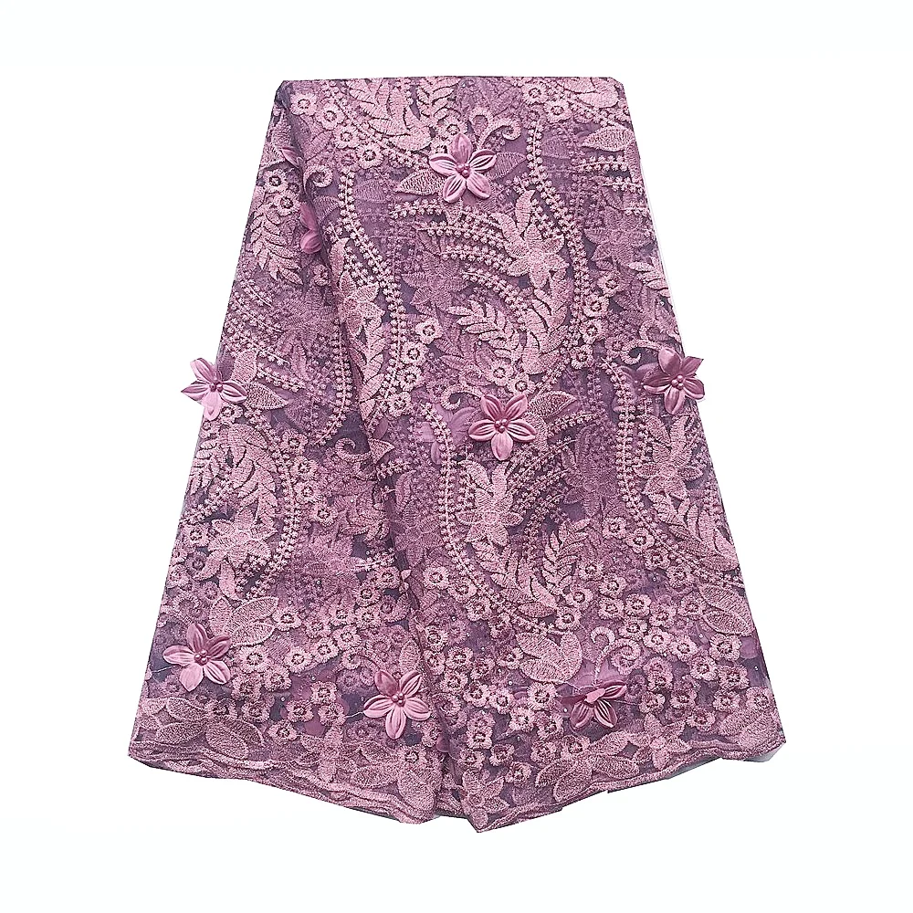 Водорастворимая французская 3d кружевная ткань высокого качества Зеленая