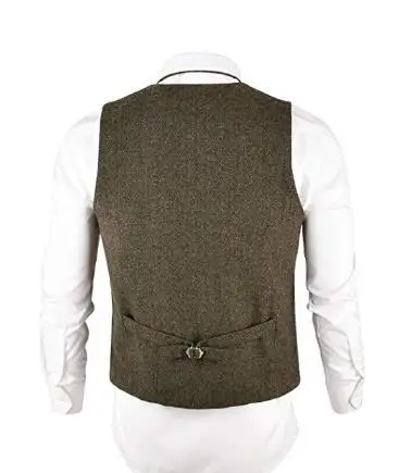 TPSAADE 2020 Новое поступление Мужские приталенные Твидовые костюмы в елочку Жилет