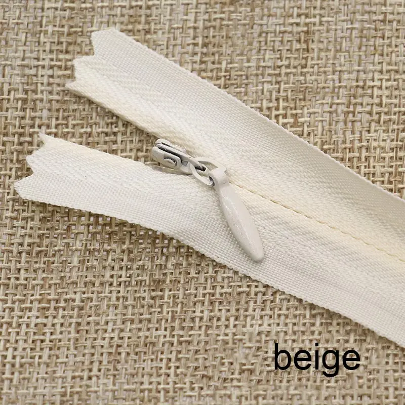 beige 10 шт. 3#50 см(20 дюймов) длина закрытые нейлоновые молнии Портной брюки застежка-молния швейные изделия ручной работы DIY аксессуары - Цвет: beige