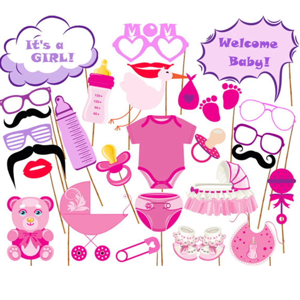 Добро пожаловать ребенок фотобудка реквизит для Baby Shower вечеринки декорации It's A