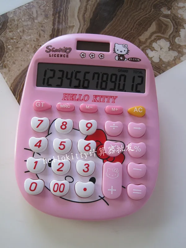 Hello Kitty розовый KT кошка милый компьютер мультфильм калькулятор ключи kt 777|cartoon