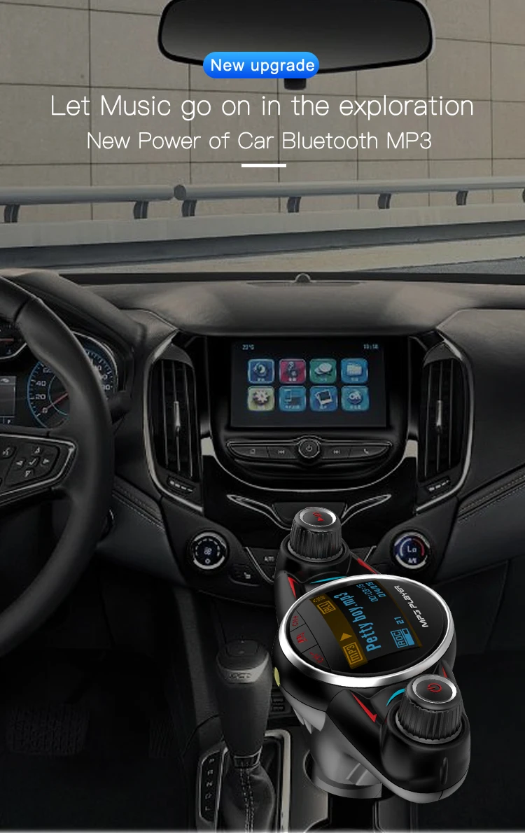Автомобильный MP3-плеер, беспроводной Bluetooth, громкая связь, fm-передатчик, автомобильный комплект, 5 В, 2.1A, TF, AUX, аудио, USB зарядное устройство, ЖК-дисплей, автомобильный fm-модулятор
