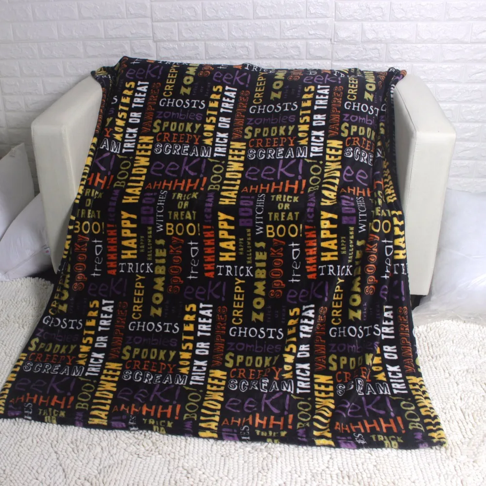 Коралловый флис скелет череп на Хэллоуин голова паук сеть кошмар бросок одеяло