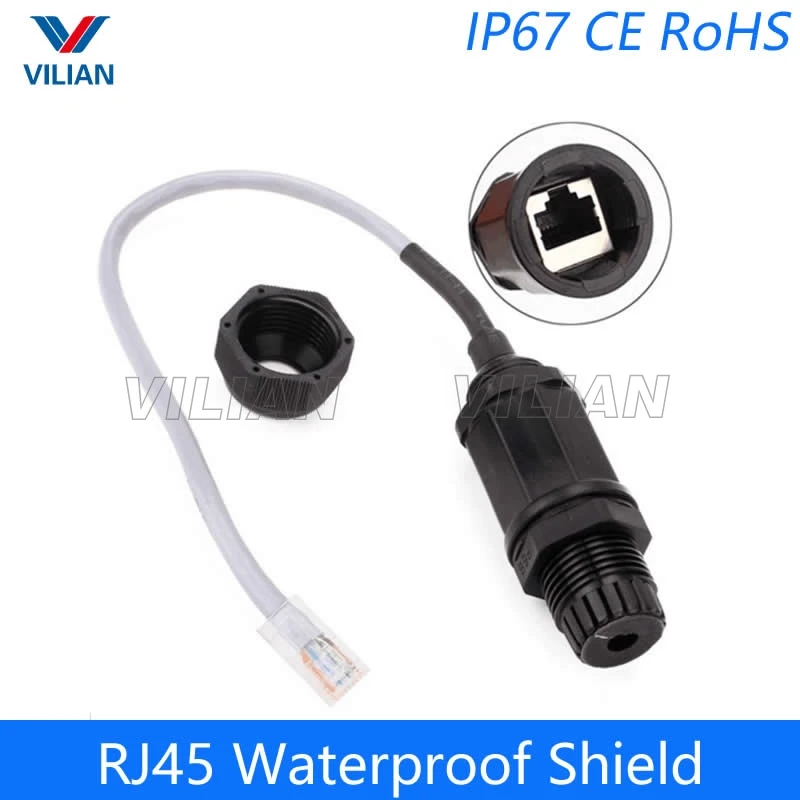 

RJ45 M16 waterproof connector M20 Ethernet Interface M22 LAN Network Adapter CAT5E CAT6 M25 shielded panel mount 1 unit