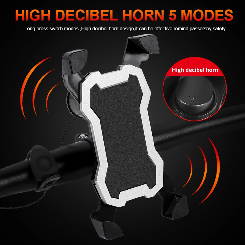 Держатель для телефона из ПВХ велосипеда с колокольчиком 5 режимов 3 6 дюйма