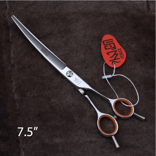 silvery7point 5inch Fenice 7,0 7,5 8,0 8,5 дюймов режущее Изогнутое лезвие для ногтей Ножницы для домашних животных профессиональные Япония 440c ножницы для стрижки собак - Цвет: silvery7point 5inch