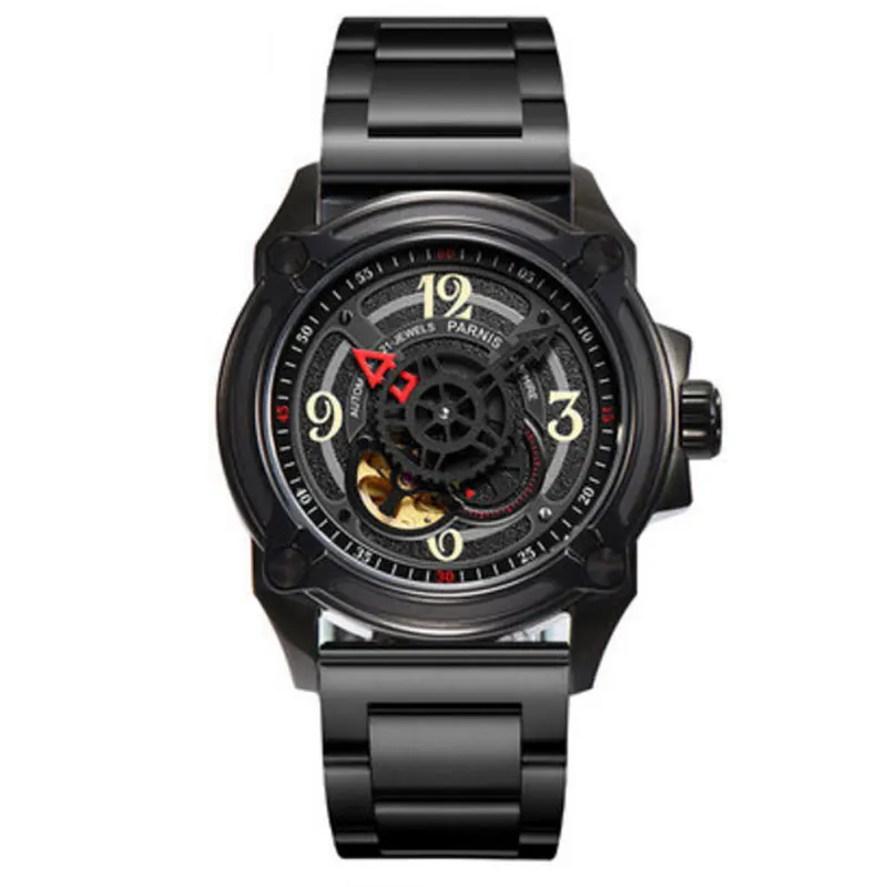 PVD Case Parnis мужские военные часы Япония 21 Jewels Miyota 82S5 автоматические выдалбливают циферблат сапфировые наручные часы - Цвет: PVD Case