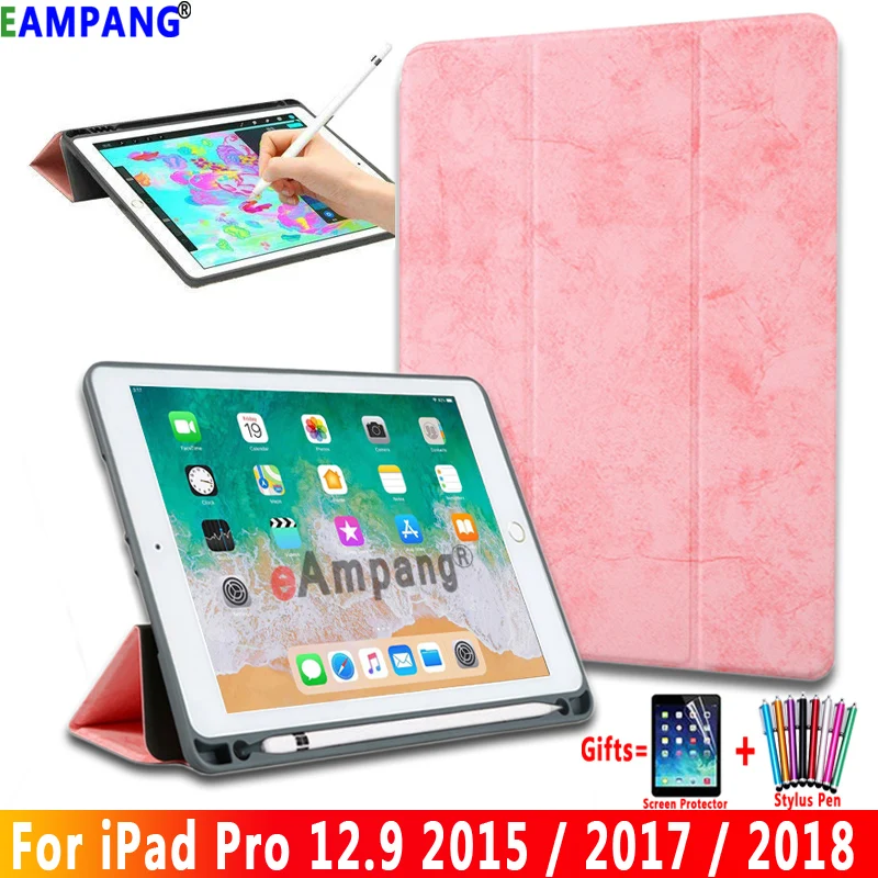 Для iPad Pro 12,9 чехол с держателем для карандашей для Apple iPad Pro 12,9 чехол умный кожаный мягкий чехол для задней панели Fanda