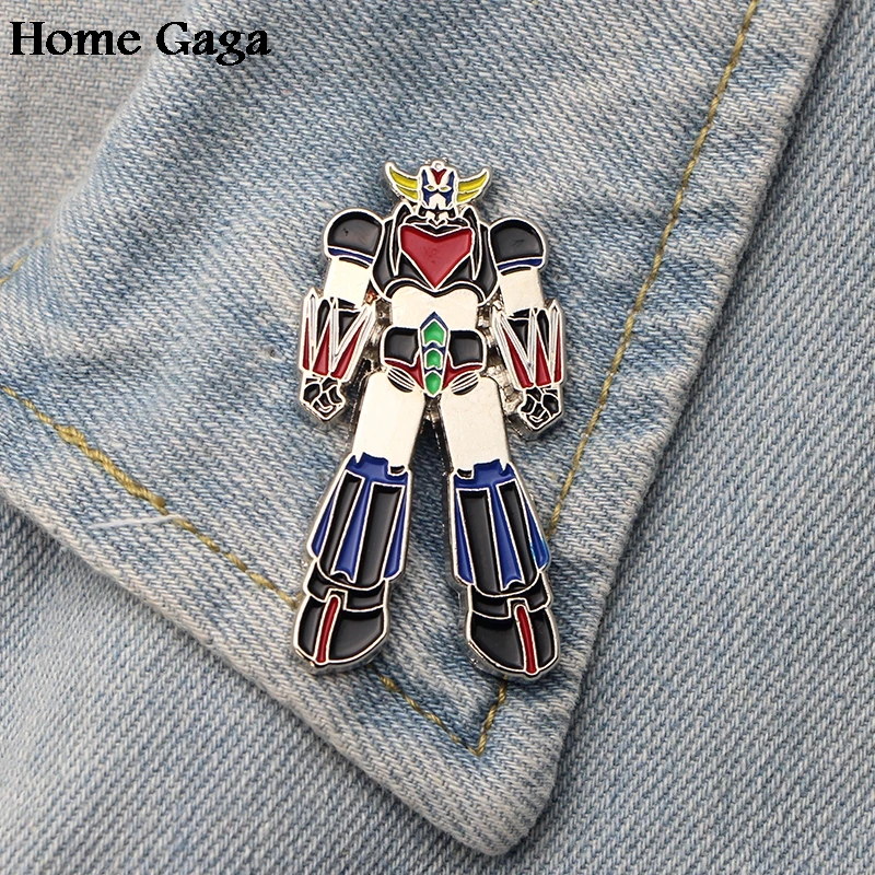 Homegaga UFO Robot Grendizer металлическая цинковая эмалированная заколка медаль para рюкзак