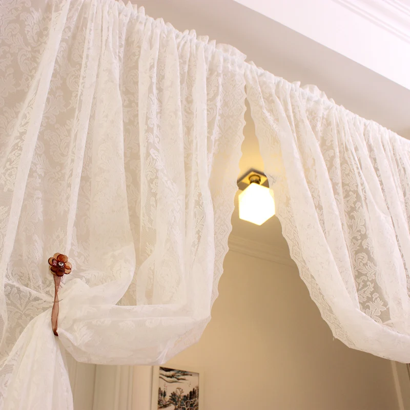 1Pc European Style Home Decoration Polyester Lace Hollow Curtains For Living Room/ Bedroom/ Door White | Дом и сад